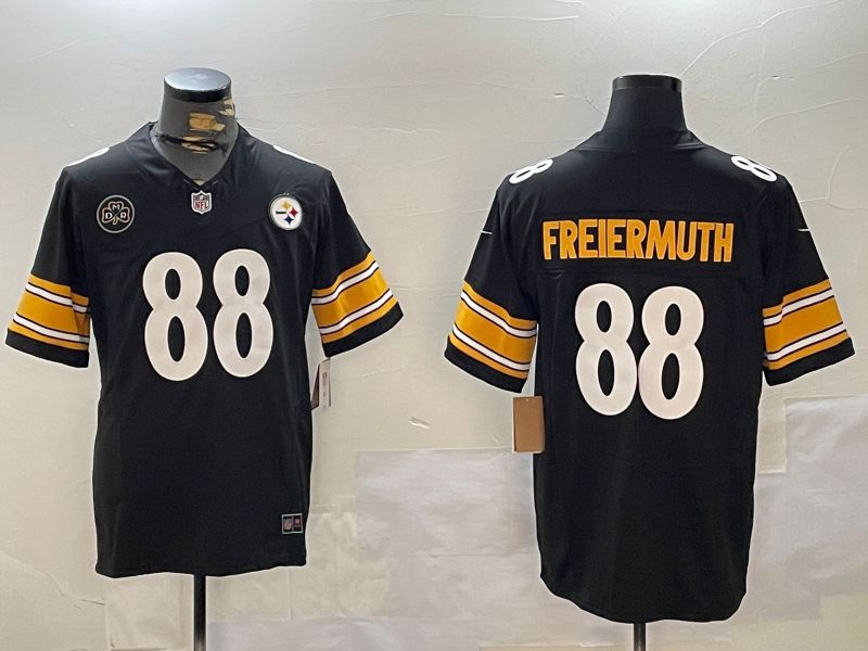 Men Pittsburgh Steelers #88 Freiermuth Black 2024 Nike Limited NFL Jersey style 6